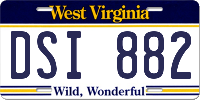 WV license plate DSI882