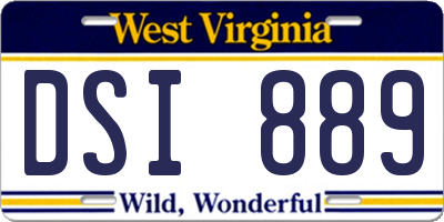 WV license plate DSI889