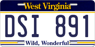 WV license plate DSI891