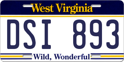 WV license plate DSI893
