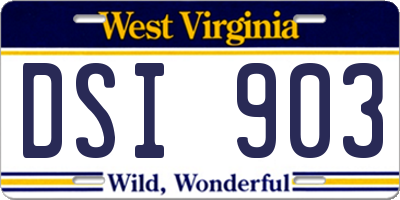 WV license plate DSI903