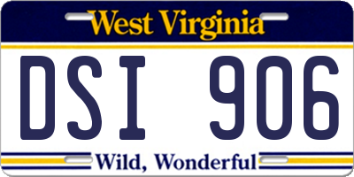 WV license plate DSI906