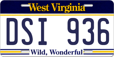WV license plate DSI936