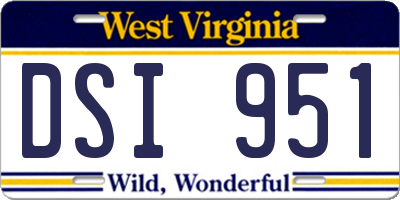 WV license plate DSI951