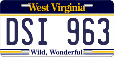 WV license plate DSI963
