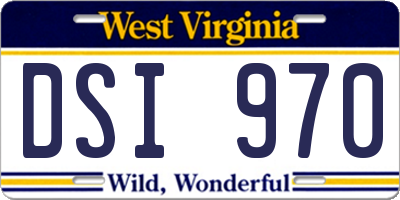 WV license plate DSI970