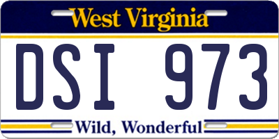 WV license plate DSI973