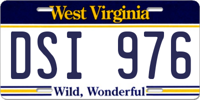 WV license plate DSI976