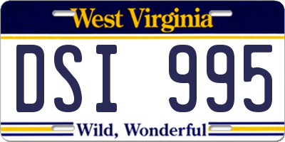WV license plate DSI995