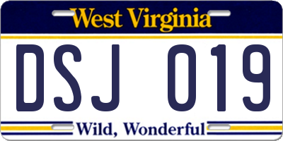 WV license plate DSJ019