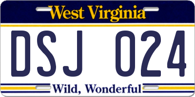 WV license plate DSJ024
