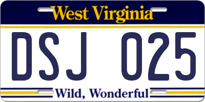 WV license plate DSJ025