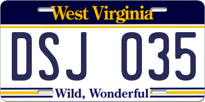 WV license plate DSJ035