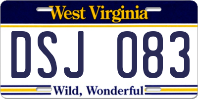 WV license plate DSJ083