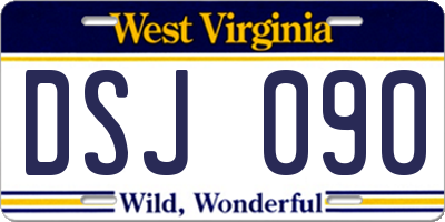 WV license plate DSJ090