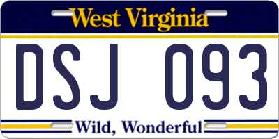 WV license plate DSJ093
