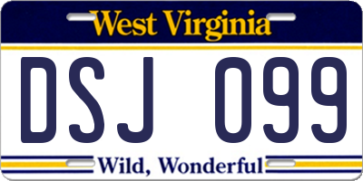 WV license plate DSJ099