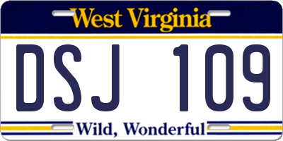WV license plate DSJ109