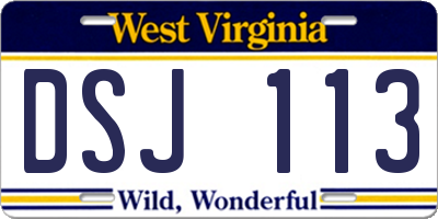 WV license plate DSJ113