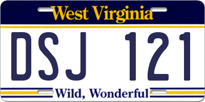 WV license plate DSJ121