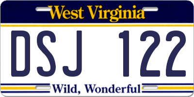 WV license plate DSJ122