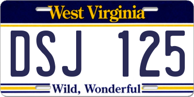 WV license plate DSJ125