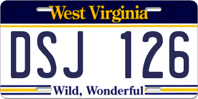 WV license plate DSJ126