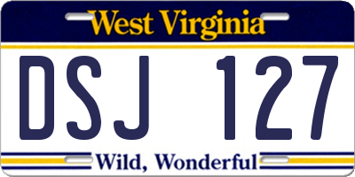 WV license plate DSJ127