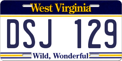 WV license plate DSJ129