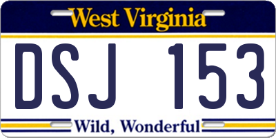 WV license plate DSJ153