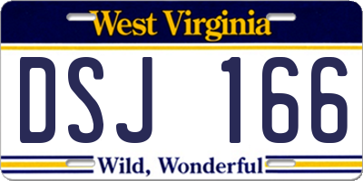 WV license plate DSJ166