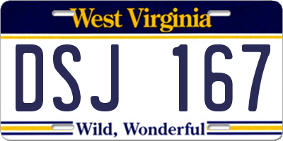 WV license plate DSJ167