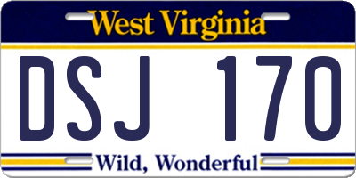 WV license plate DSJ170