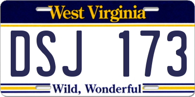 WV license plate DSJ173