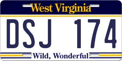 WV license plate DSJ174