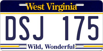 WV license plate DSJ175