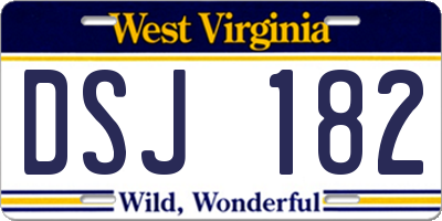 WV license plate DSJ182