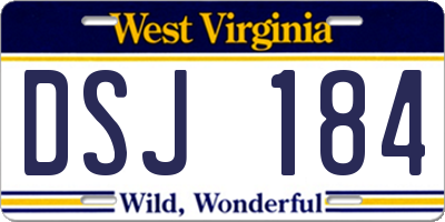 WV license plate DSJ184