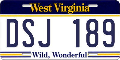 WV license plate DSJ189