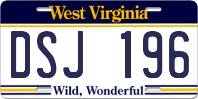 WV license plate DSJ196
