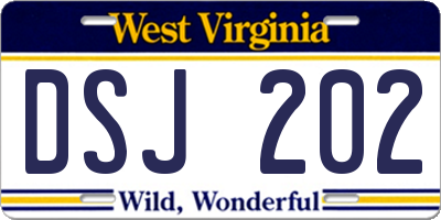 WV license plate DSJ202
