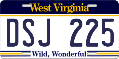 WV license plate DSJ225