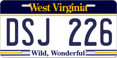 WV license plate DSJ226