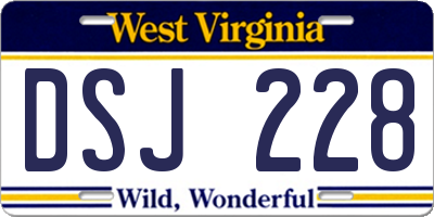WV license plate DSJ228