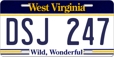 WV license plate DSJ247