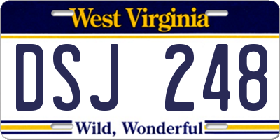 WV license plate DSJ248