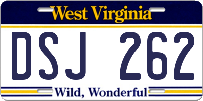 WV license plate DSJ262