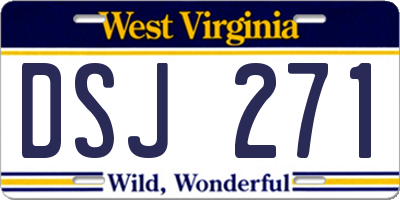 WV license plate DSJ271