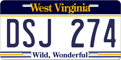 WV license plate DSJ274