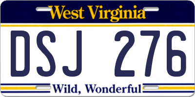 WV license plate DSJ276